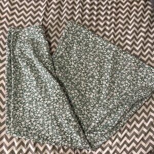 SHEIN Green Floral Wide Leg Pants